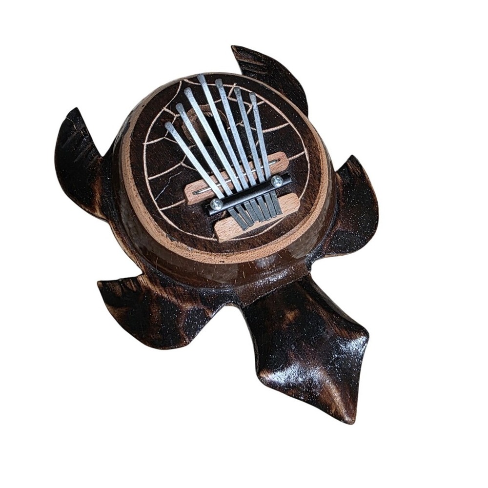 TURTLE-ShapedThumb Piano/Karimba/Mbira, made from coconut handpainted fair trade